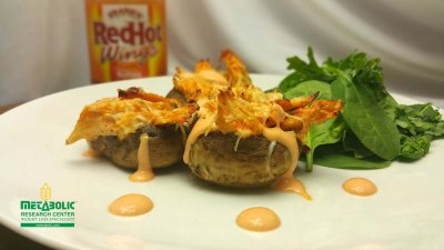 Recipe Image: Buffalo Chicken Stuffed Mushrooms Recipe Image: Buffalo Chicken Stuffed Mushrooms